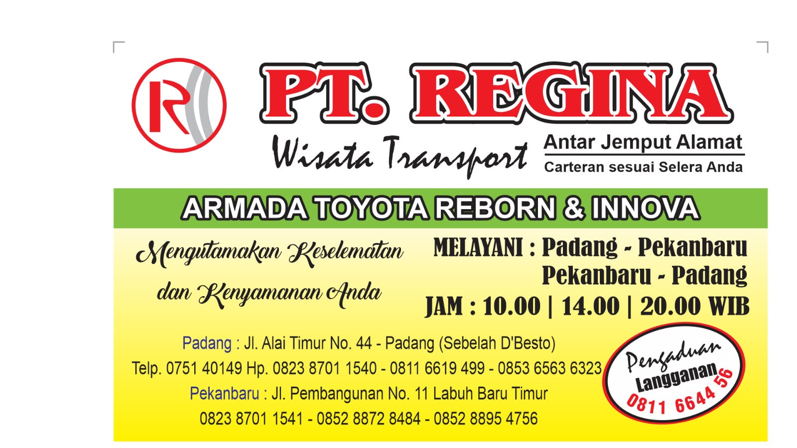 Brosur Regina Wisata